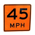 ビンテージロードサイン 45MPH  道路標識
