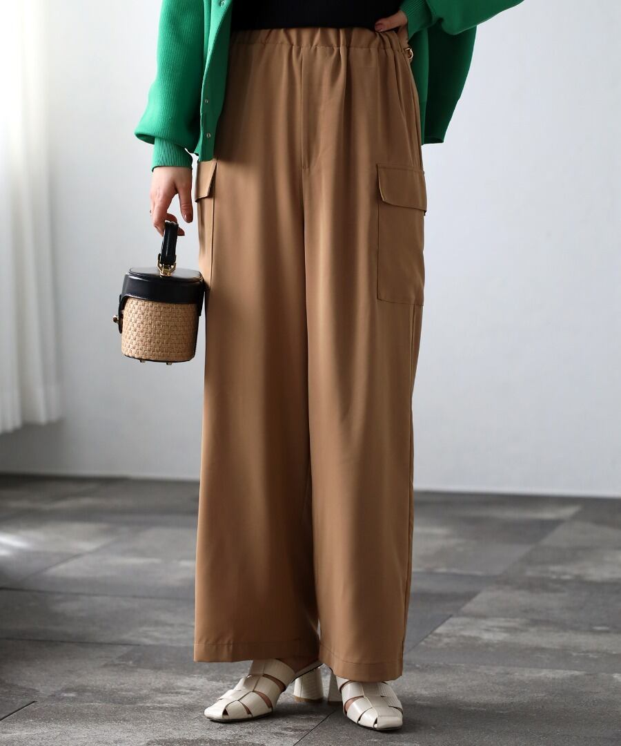 サテンジョーゼットイージーカーゴパンツ