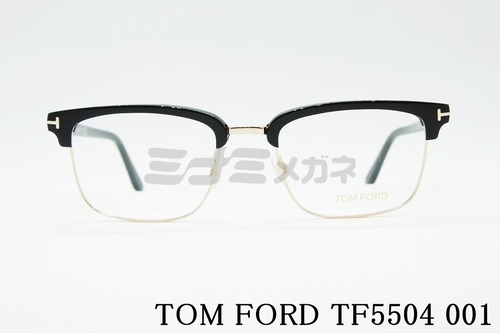 TOM FORD メガネ TF5504 001 メタル サーモントブロー スクエア メンズ レディース おしゃれ アジアンフィット italy イタリア製 トムフォード