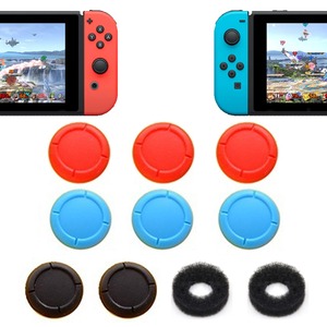 【在庫処分】スイッチ/有機EL/ライト対応 フリーク switch適用スティックカバー ジョイコン スティックカバー アナログスティックカバー switch/有機EL/lite 対応 スティックカバー アシストリング(スティック カバー10個セット)レッド&ブルー