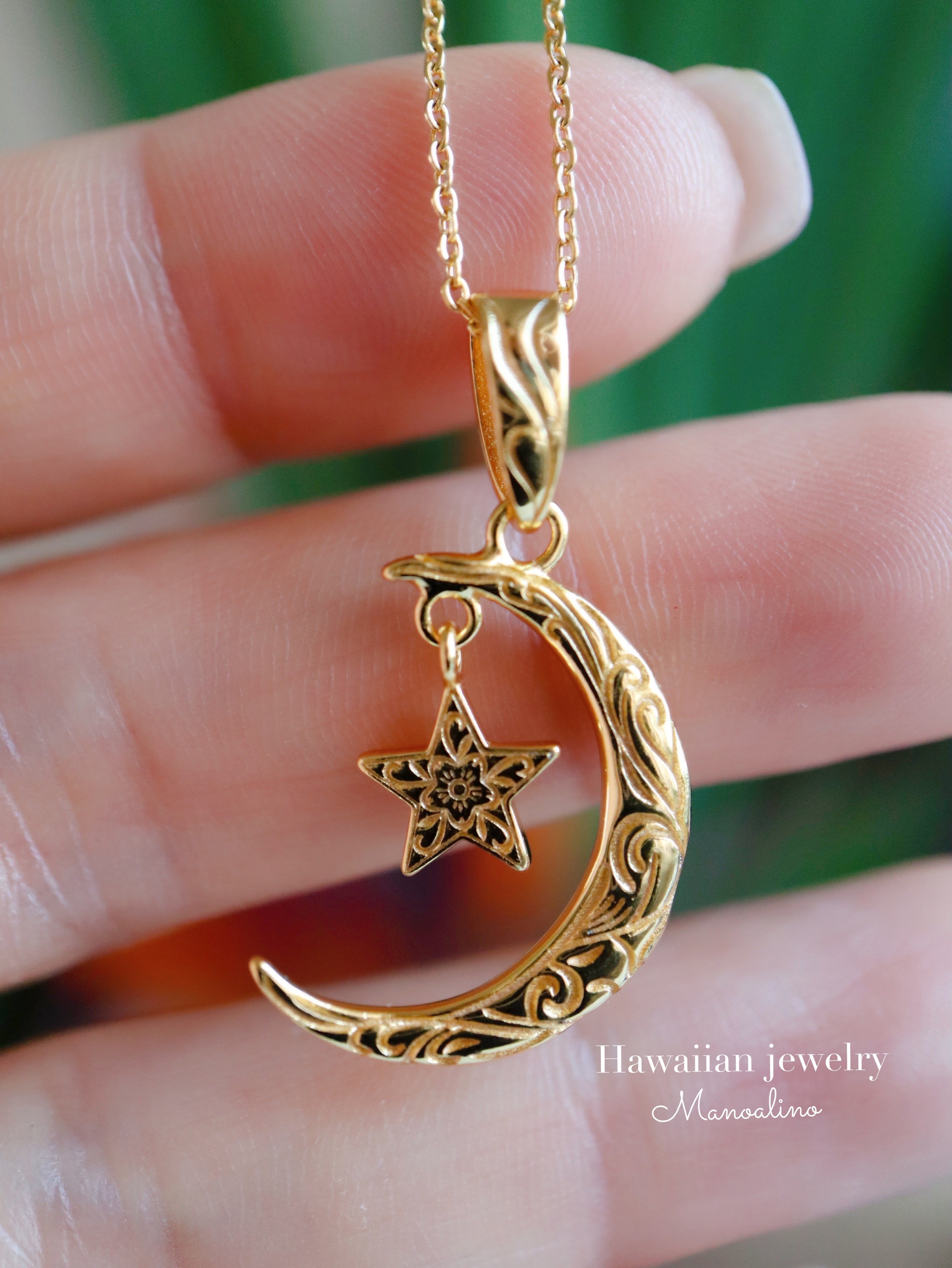 mahina moon star necklace Hawaiianjewelry (ハワイアンジュエリー月 ...