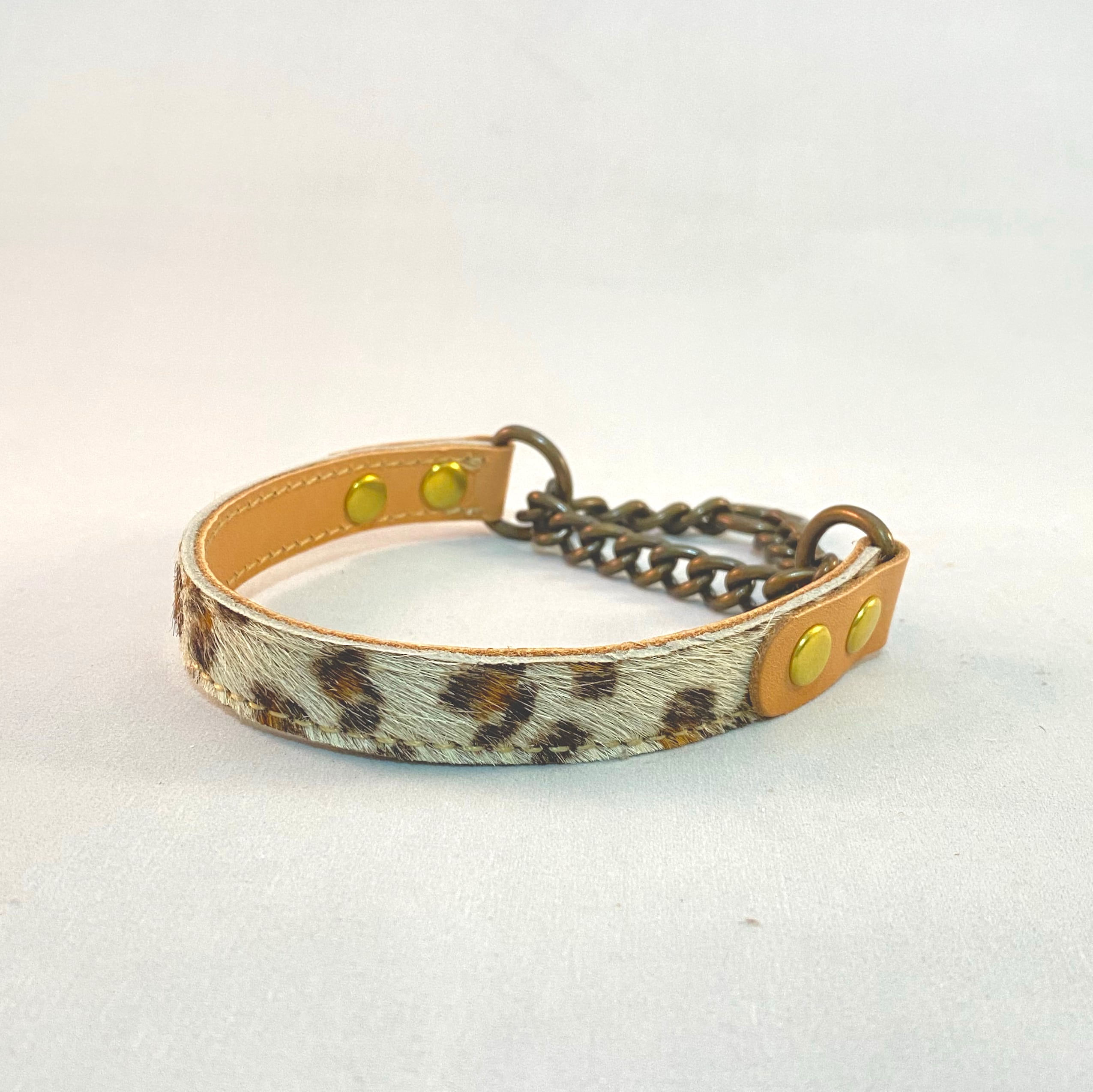 パラコード首輪 ハーフチョーク 太め カッコイイレオパード調 №055