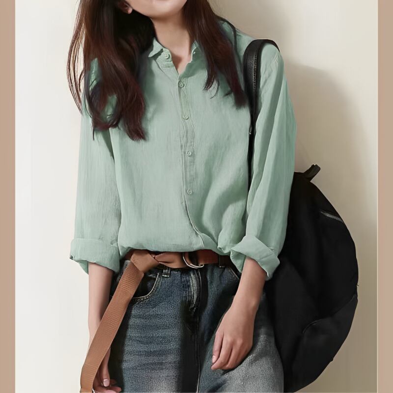 レギュラーカラー長袖シャツ E00258