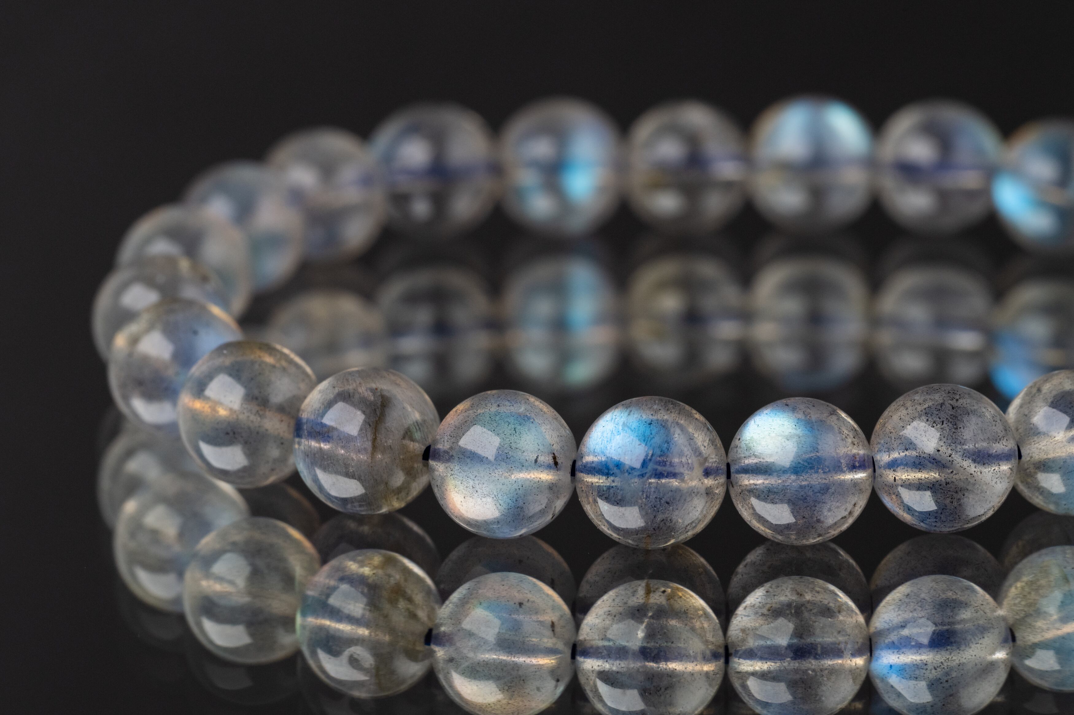 高品質】ラブラドライト 8mm 高品質【透明感】【強シラー】天然石