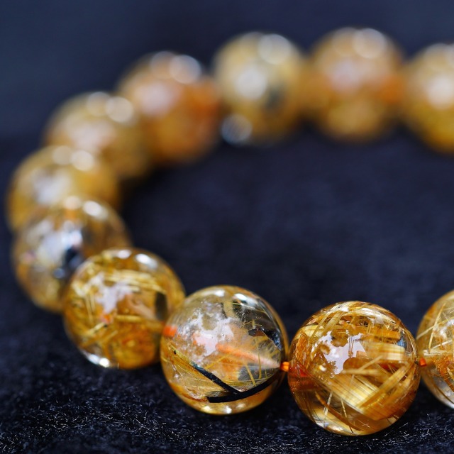 ヘマタイトルチルクォーツ ブレスレット 14.5mm