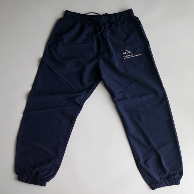 Slogan.コットンライクナイロンパンツ_ネイビー