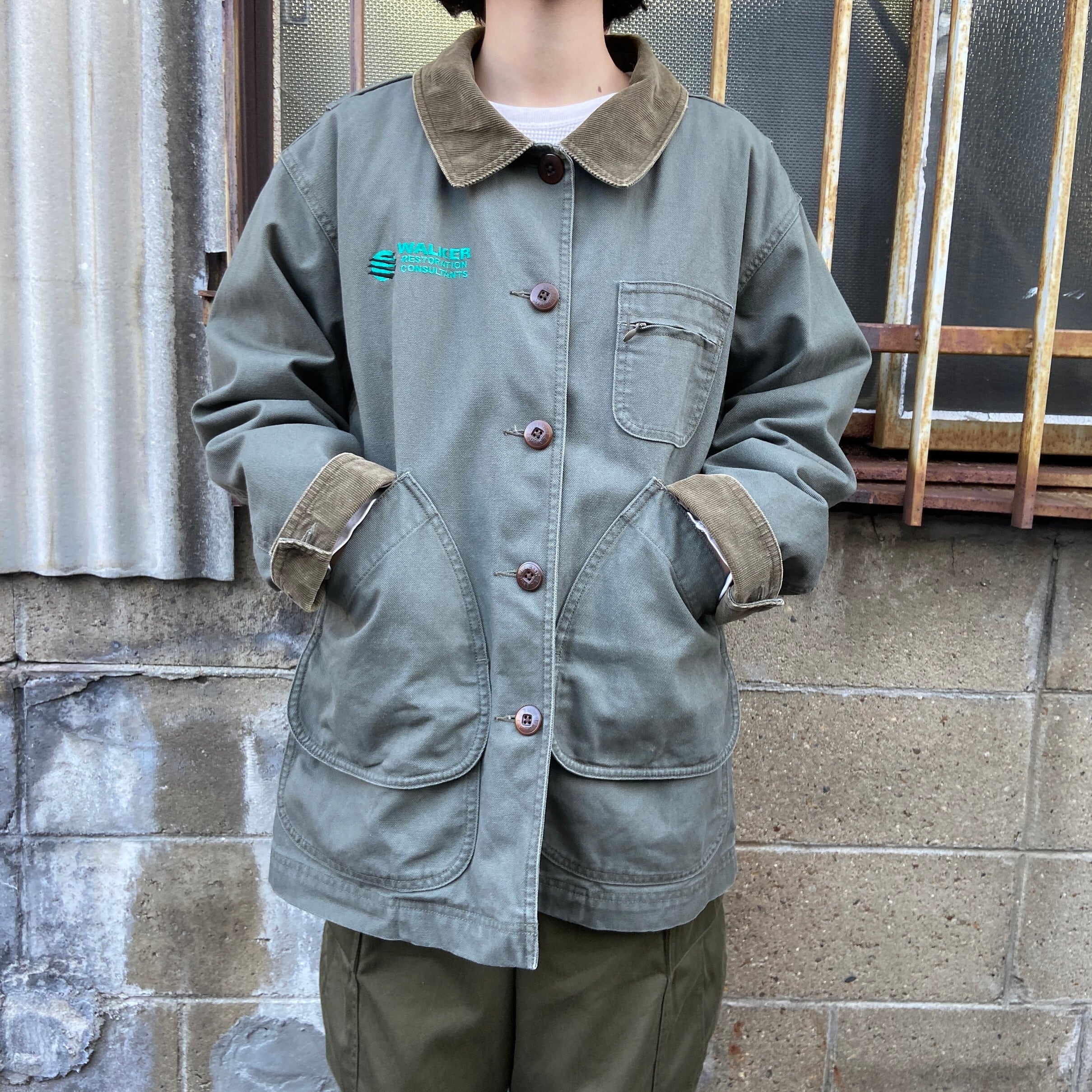 L.L.Bean エルエルビーン ダック地 コーデュロイ襟 ワークジャケット 