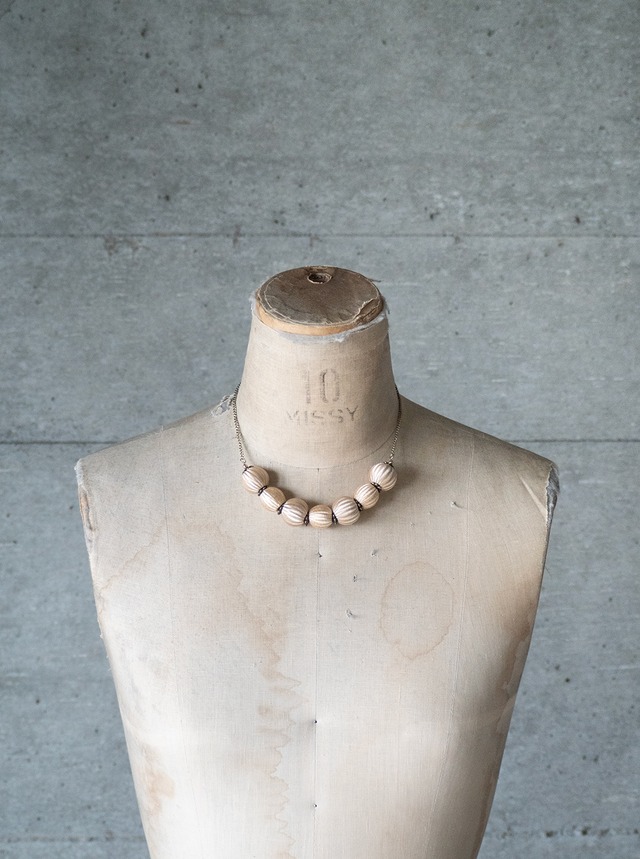 unknown used Fabric wrapped beads necklace