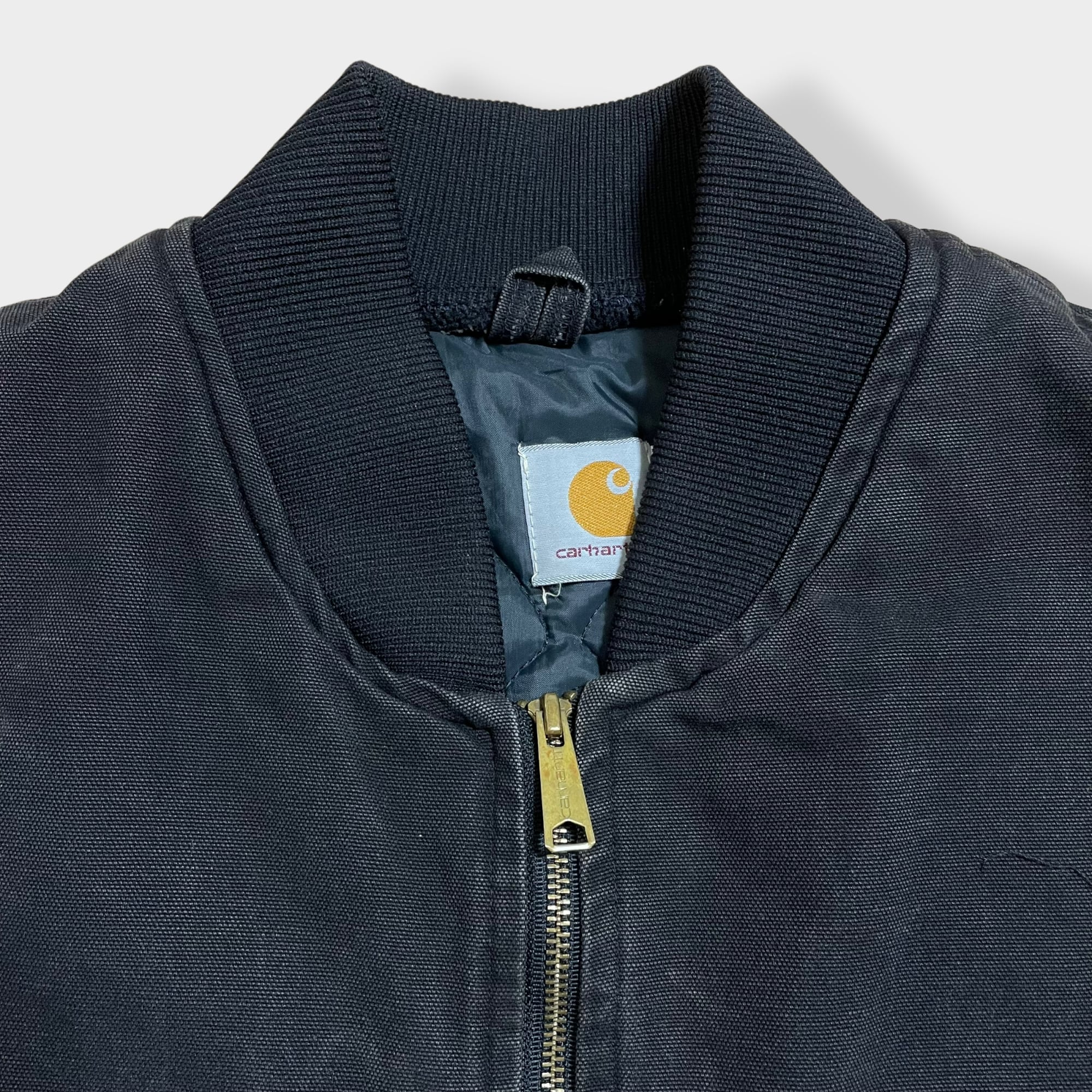 Carhartt】80s 90s USA製 黒 ダックベスト 裏キルティング 前開き