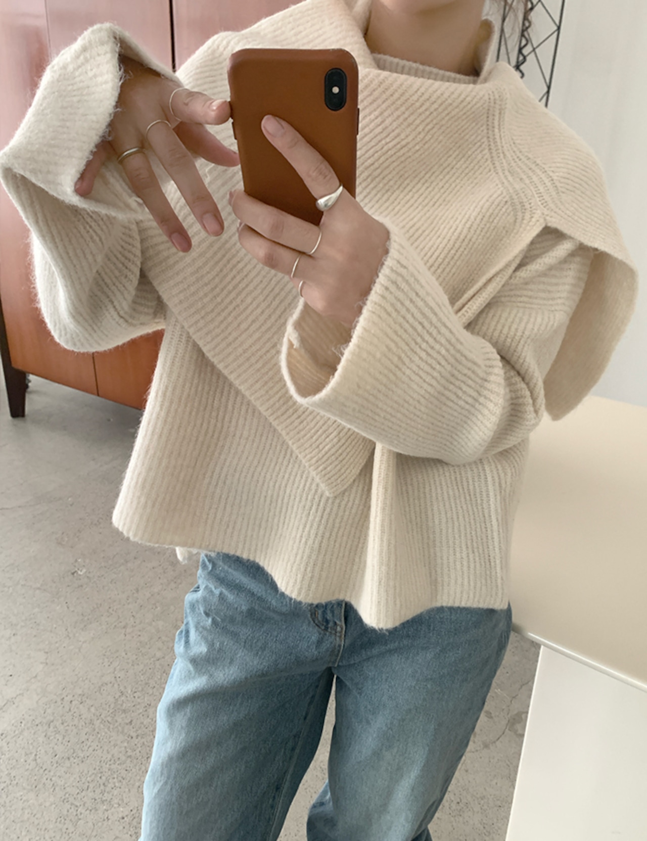 【新作5%OFF・3日間】Cape& Knit Set-up_3colors