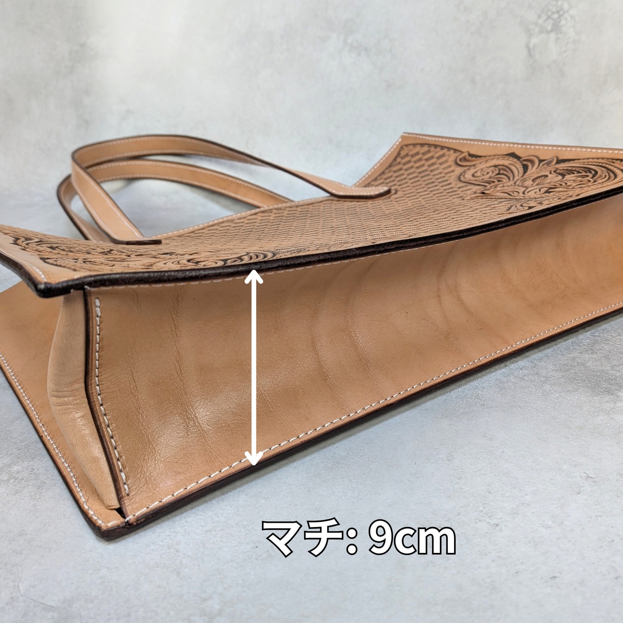 レザーカービング入り　トートバッグ｜柄の選択可・画像11