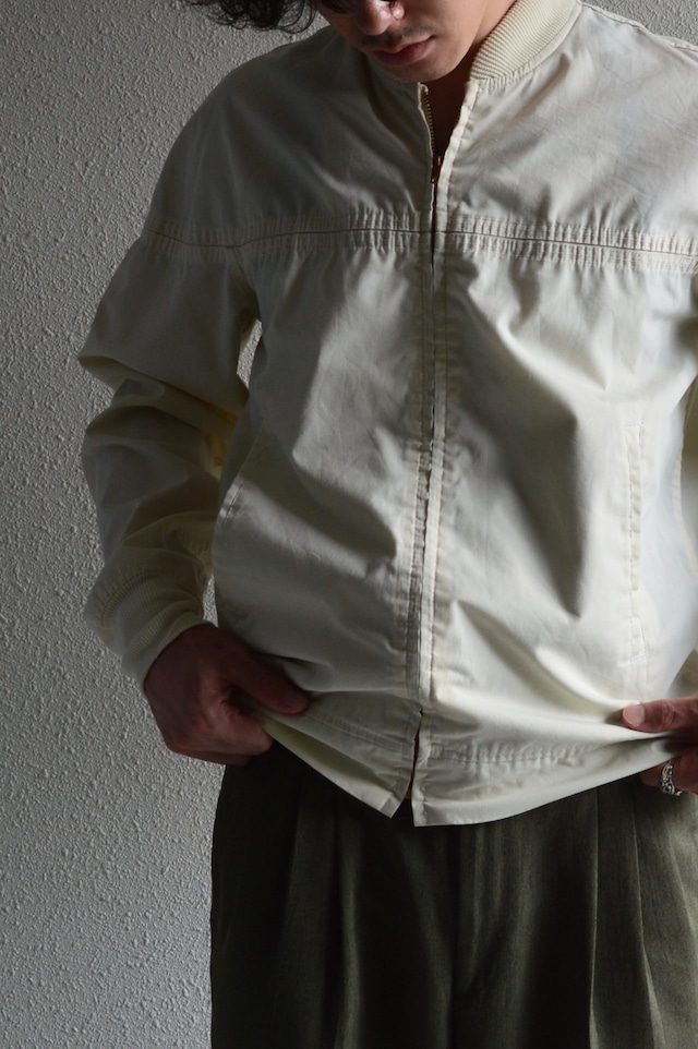 Sears 1970's Derby Jacket Ivory Light Cotton Cloth TALON Zipper  シアーズ 70s ダービージャケット 棒タロン