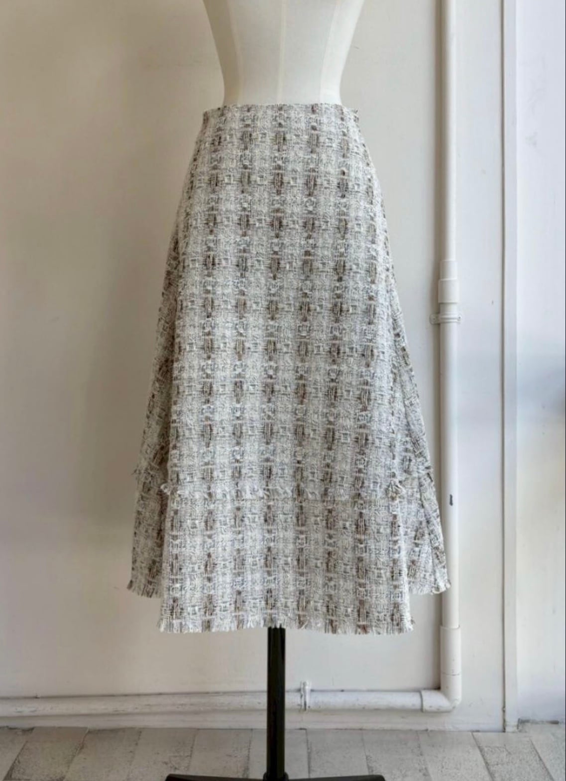 【anana】セットアップ可 ラメツイードミモレ丈スカート a89-045