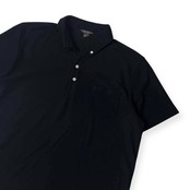 Eddie Bauer エディーバウアー スキッパー BD 半袖ポロシャツ XL/ブラック/鹿の子