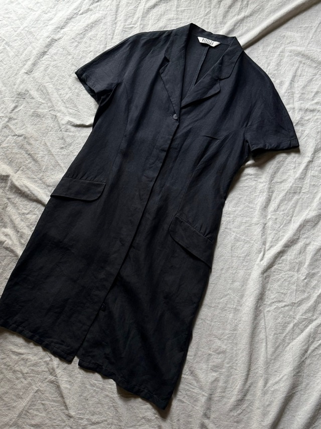 "MARELLA" 1990s Black linen one- piece
