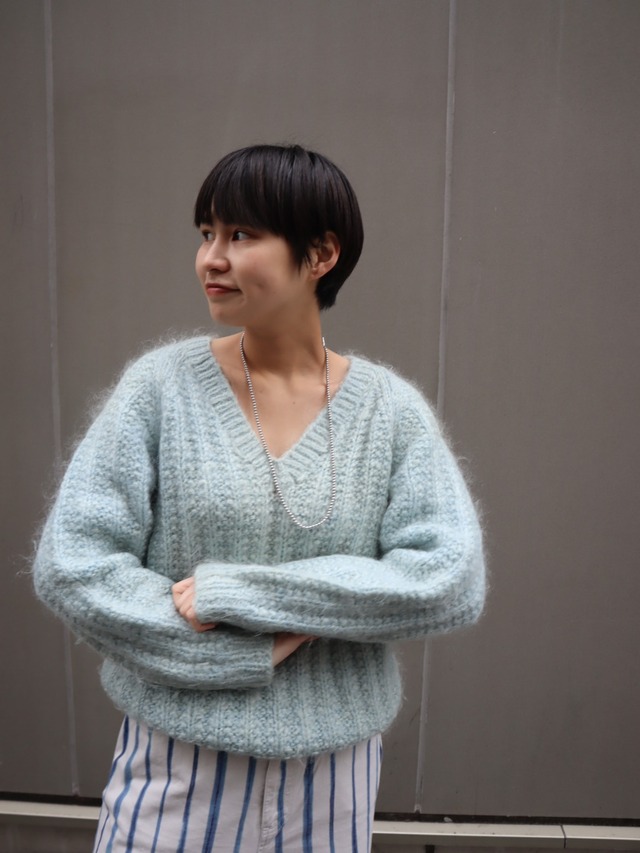 mohair knit sweater【6437】