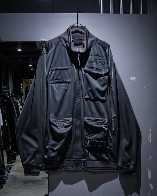 【add (C) vintage】“Caffeine” Pocket Gimmick × Graphic Loose Track Jacket
