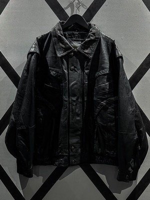 【X VINTAGE】"極上" "2WAY" Arm Detachable Gimmick Vintage Leather Loose Jacket