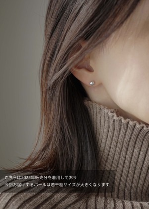 小粒 Ennui パールピアス-Gray／K14GF