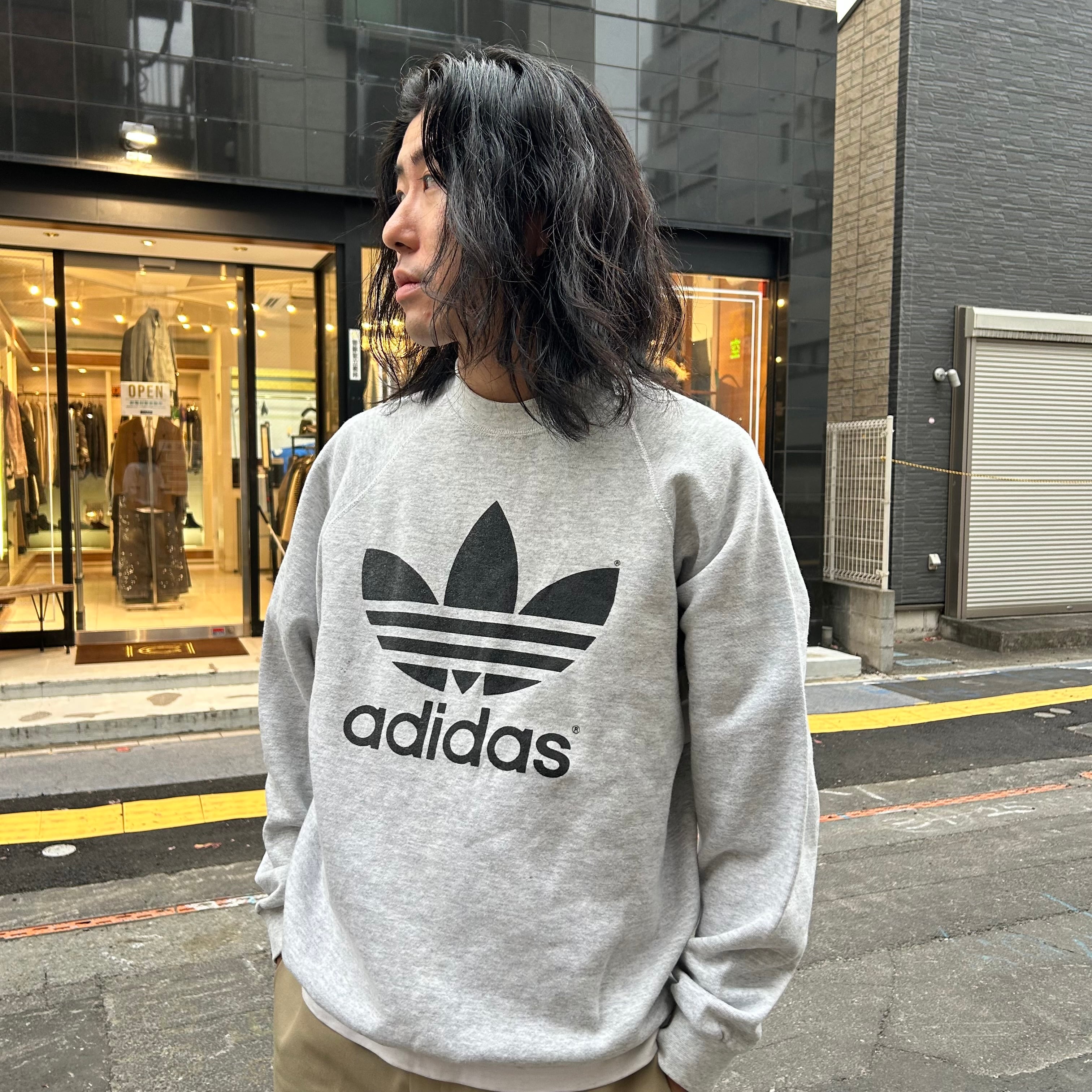 80-90's adidas Trefoil Logo Sweat L程度 / アディダス トレフォイル
