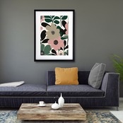 ボタニカル・ハーモニーⅡ｜自然のリズムが息づく北欧モダンアートポスター｜穏やかで上質な空間を演出する癒しのインテリアA4ポスター