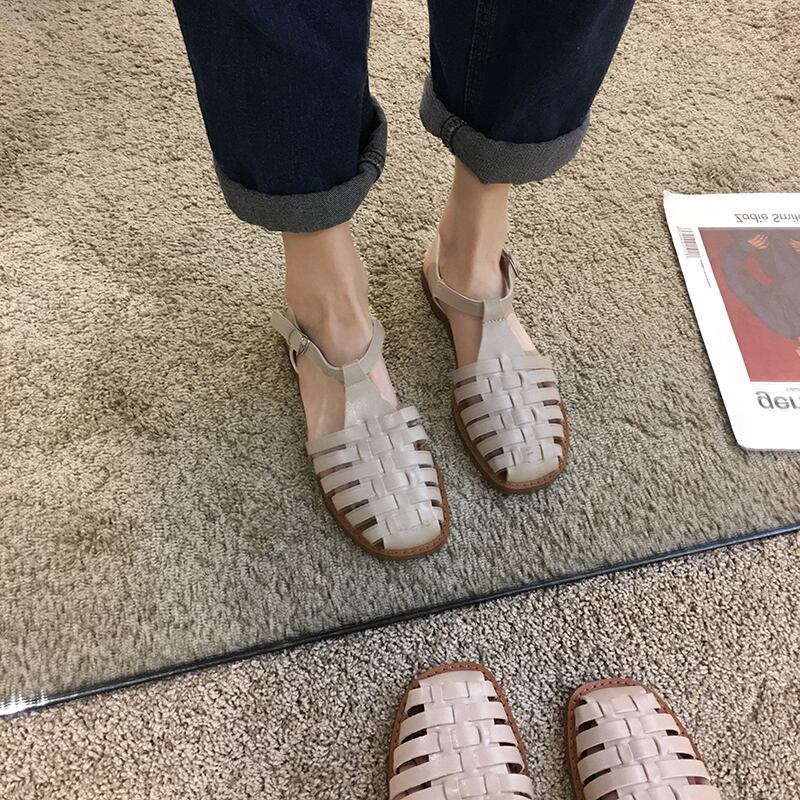 サンダルサマーレッドバックル 靴 シューズ 夏物 フェイクシューズ35850866771