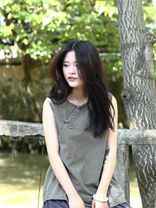 チャイナ風トップス ブラウス シャツ チャイナ風服 改良唐装 改良漢服  