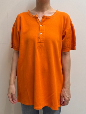 CU16-20 USED GARMENT DYED THERMAL TEE -OGANGE-