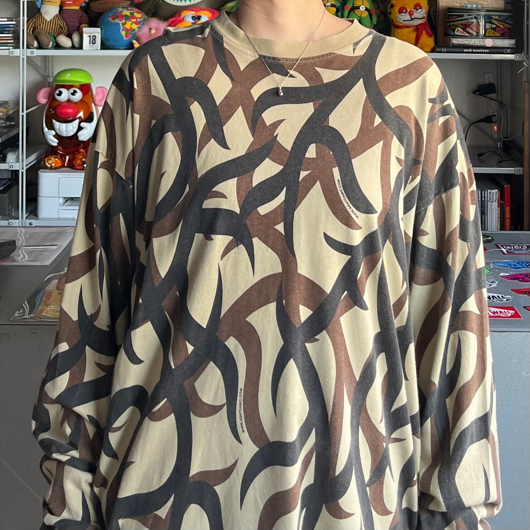 XL：00s Asat Camo アサット カモ トライバルカモ 長袖 Tシャツ ロンT