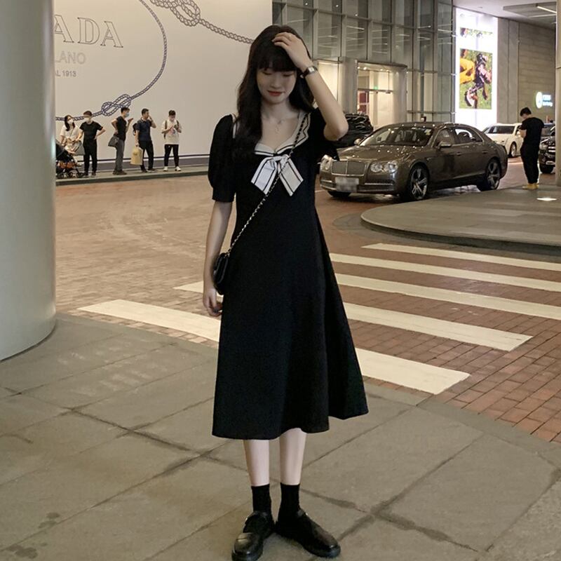 ブラックドレス スカート サマー 大人ガーリー スウィート キュート カジュアル 夏物 試着室23846364992