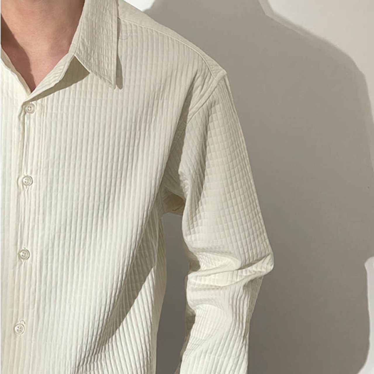 ワッフル調デザインシャツ　MT0160016