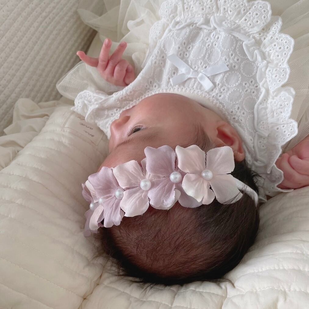 Pink purple flower hairband 【造花】