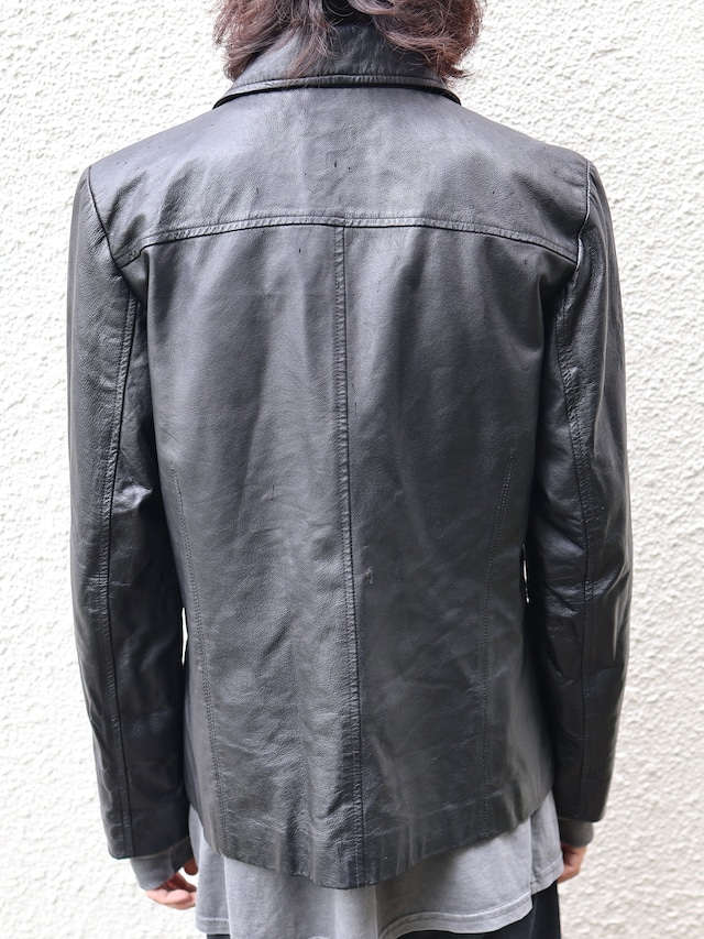 minimal zip up leather jacket