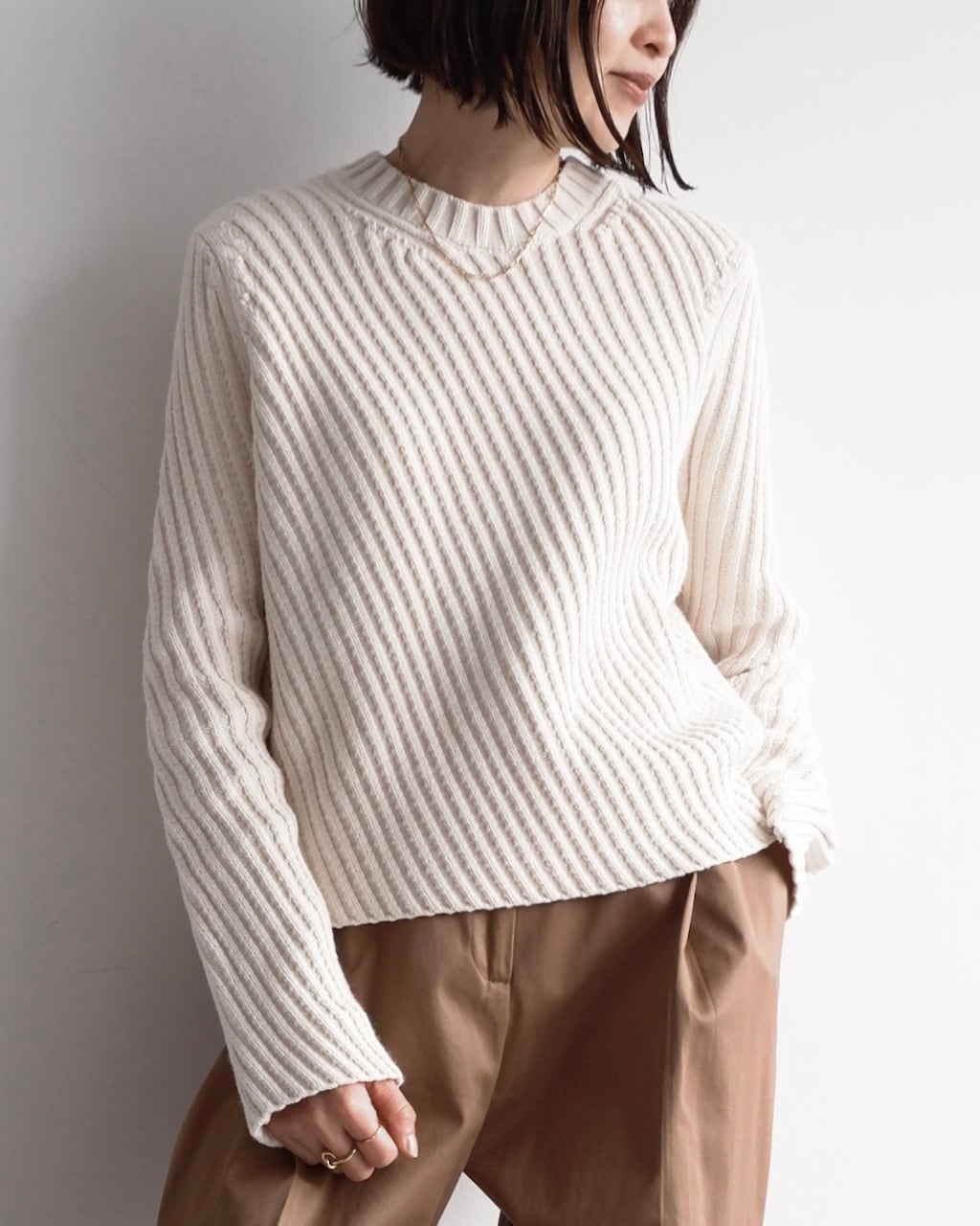 CÉLINE by Phoebe philo RIB COTTON KNIT TOP | dear closet