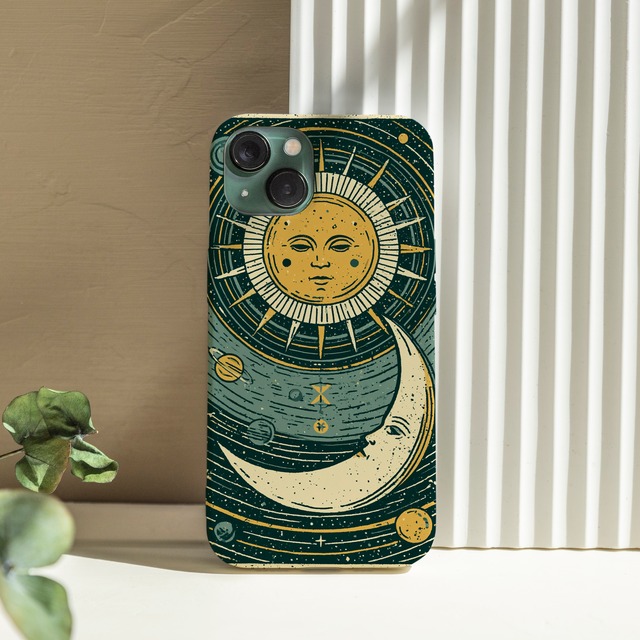 受注生産 iPhoneケース 太陽と月のクラシック天体図｜星図風 STAR022A