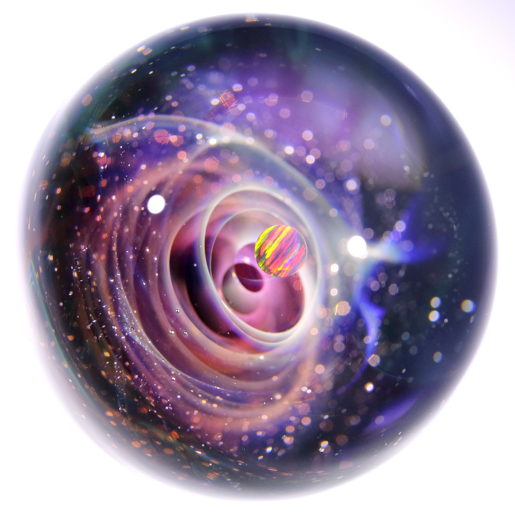 24mm Galaxy Glass Pendant 宇宙ガラスペンダント (螺旋状銀河） no