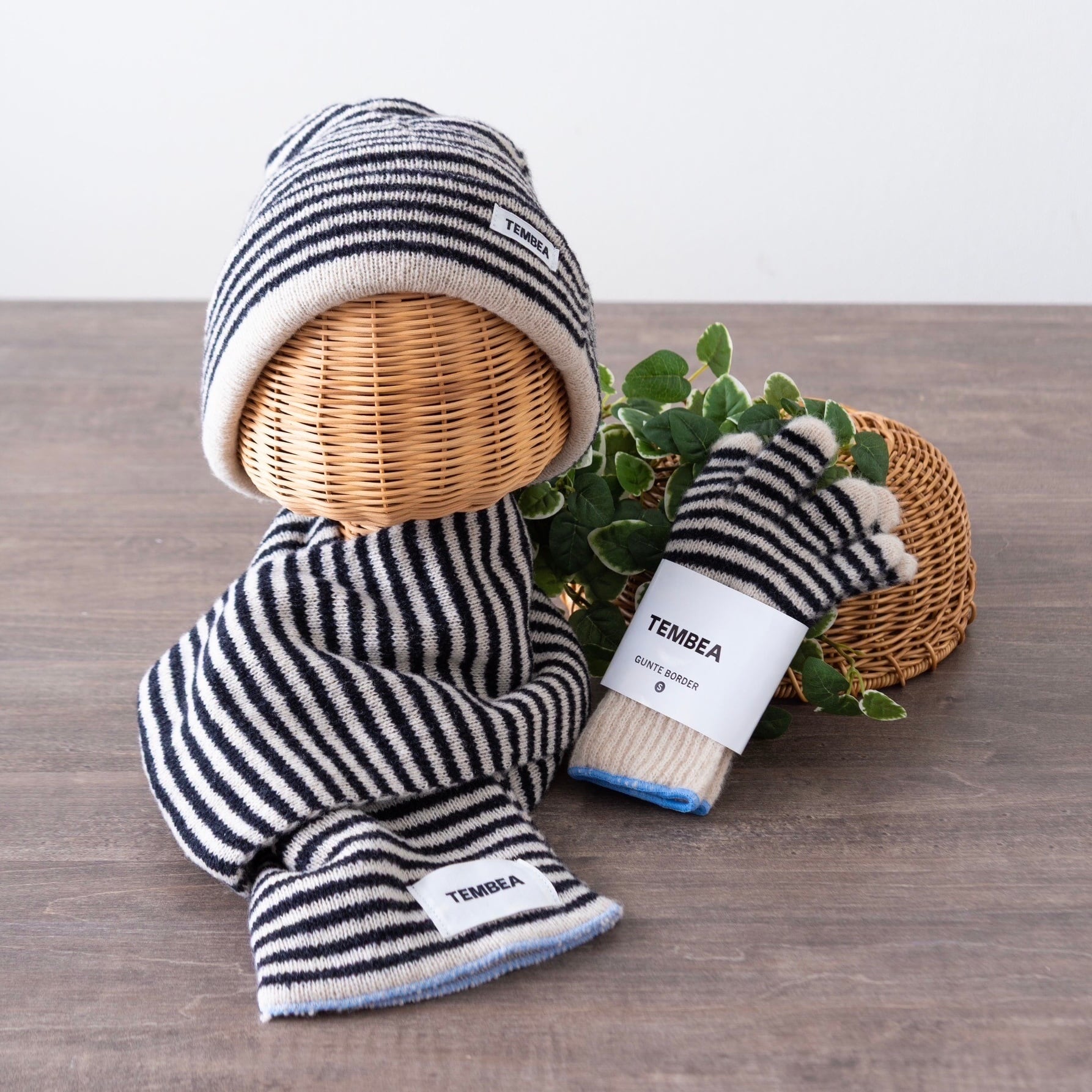 TEMBEA │ GUNTE BORDER OATMEAL×CHARCOAL/SAX（S） | テンベア