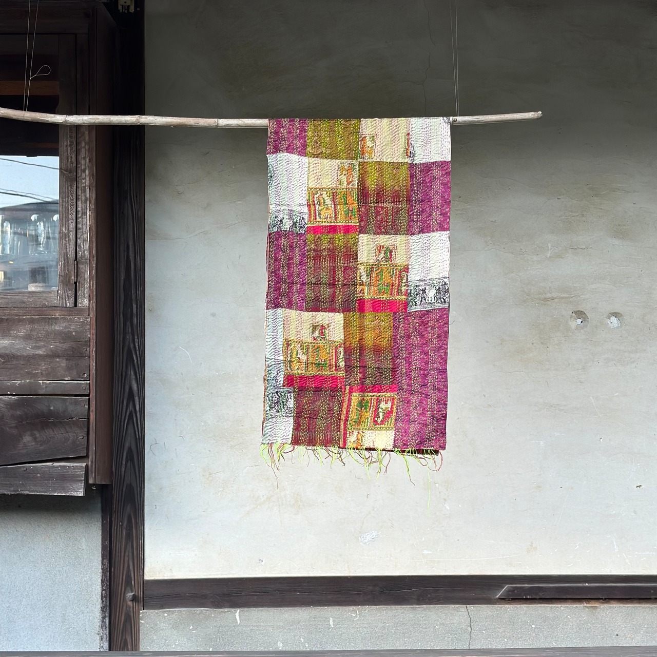 《パッチワーク小 / no.38》幅約45×長さ約165cm リサイクルサリーのカンタショール