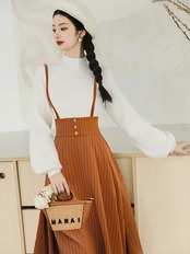 【0216】High Neck Elegant Modern Long Sleeve 2 Piece Set