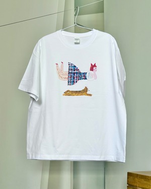 『眺める』 ビッグシルエットTシャツ ねこ