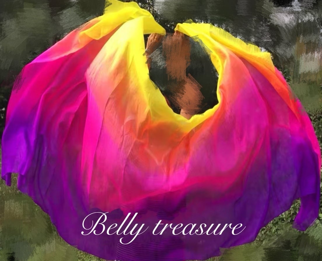 ベリーダンス ベール イエロー/オレンジ/チェリーピンク/パープル XWXJ