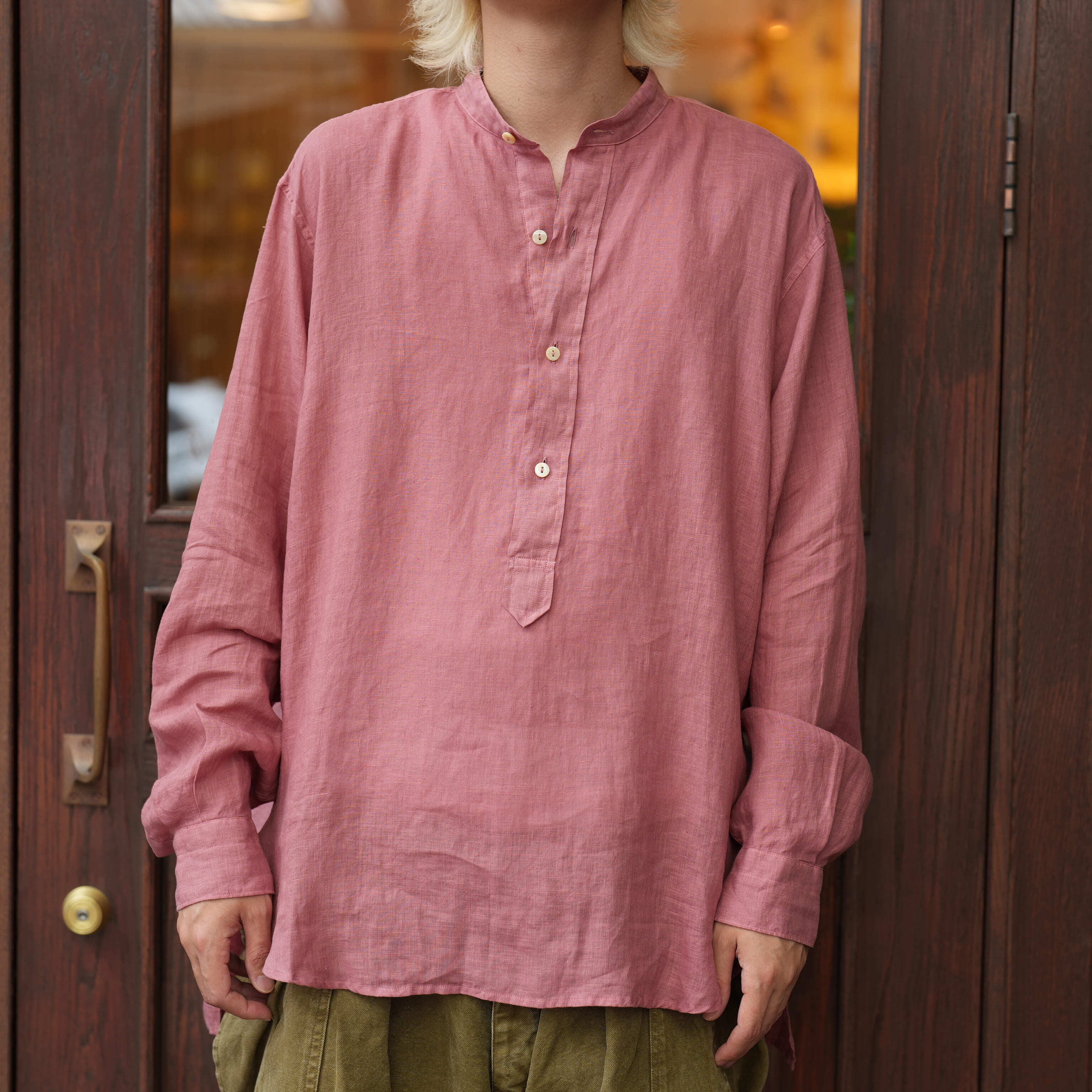 MAATEE&SONS for khaki "ドS LINEN PULLOVER SHIRT"