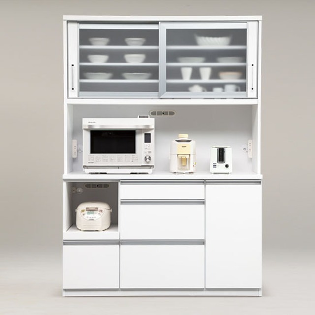 【幅140】キッチンボード 食器棚 収納  シンプル モダン(全2色)
