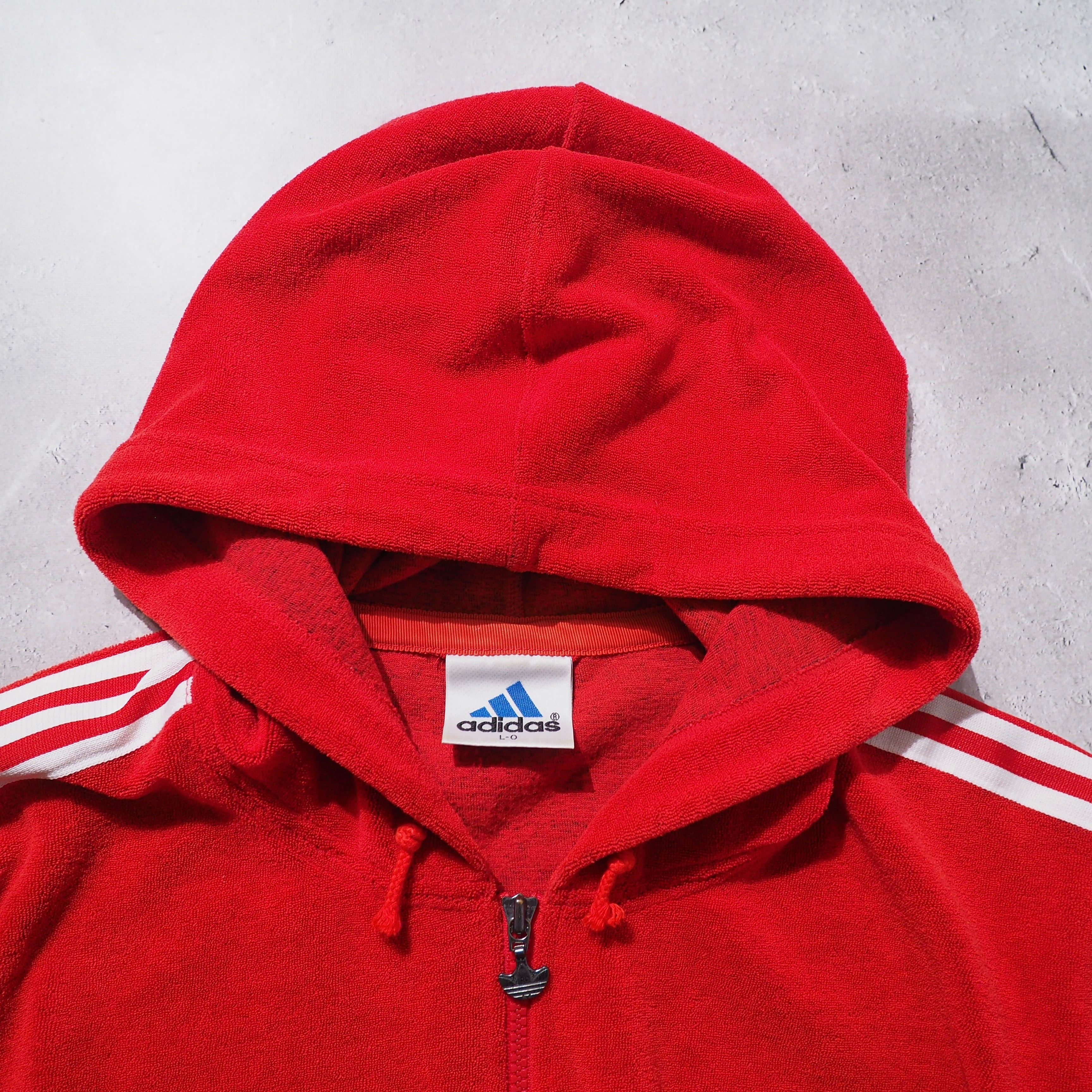 1980s " Old adidas " Pile Fabric vintage full zip Parker