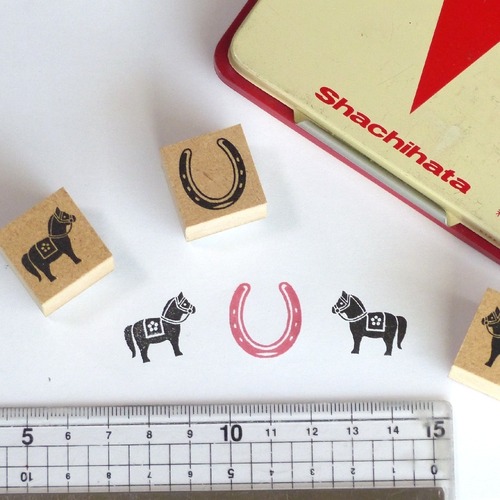 和風馬 蹄鉄 スタンプ(中)