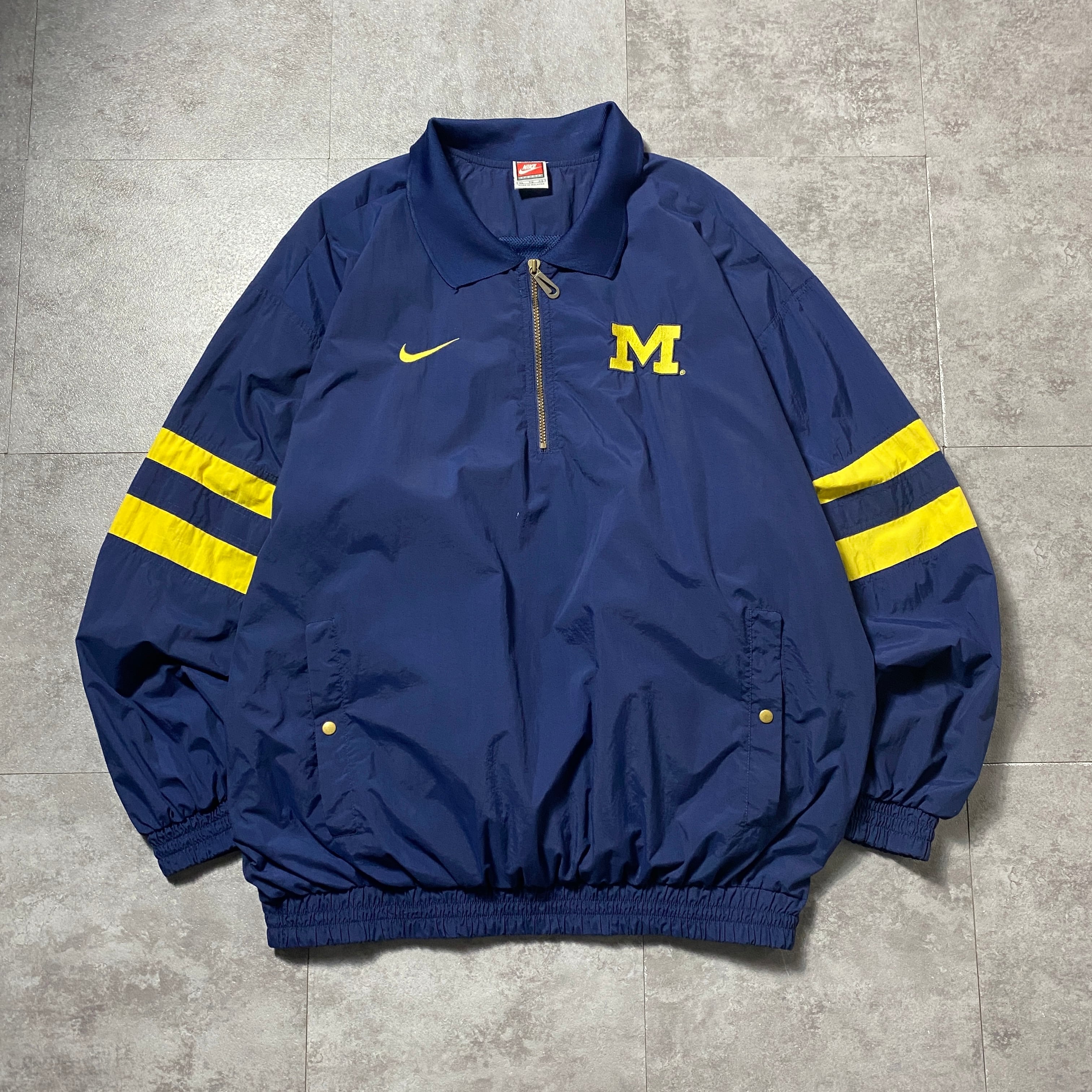 ナイキ ミシガン Michigan ナイロン プルオーバー ジャケット Size:XL】90's NIKE Michigan ナイキ ミシガン 刺繍カレッジロゴ