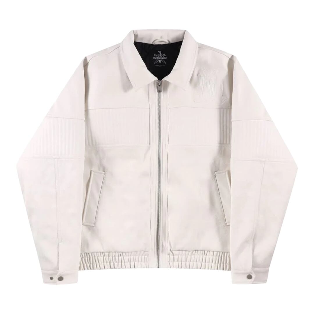 【UNKNOWN LONDON】DAGGER MONOGRAM LEATHER JACKET