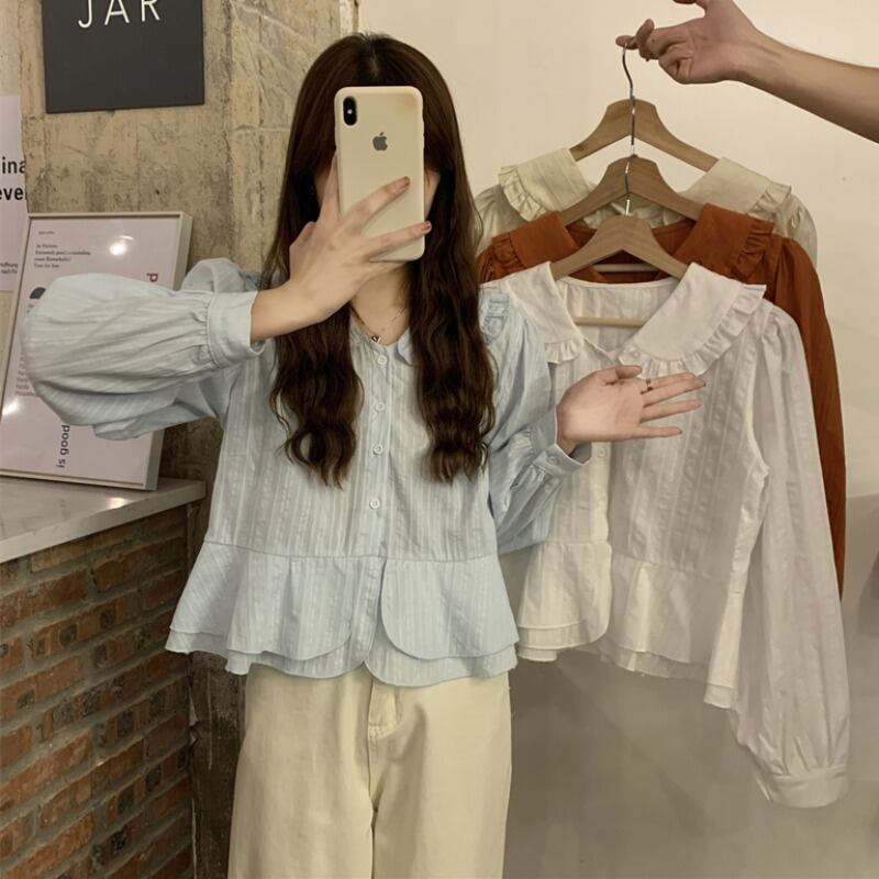 シャツ スプリングルーズ薄手ブラウス ロング 春物 YY-ファッション67758518089