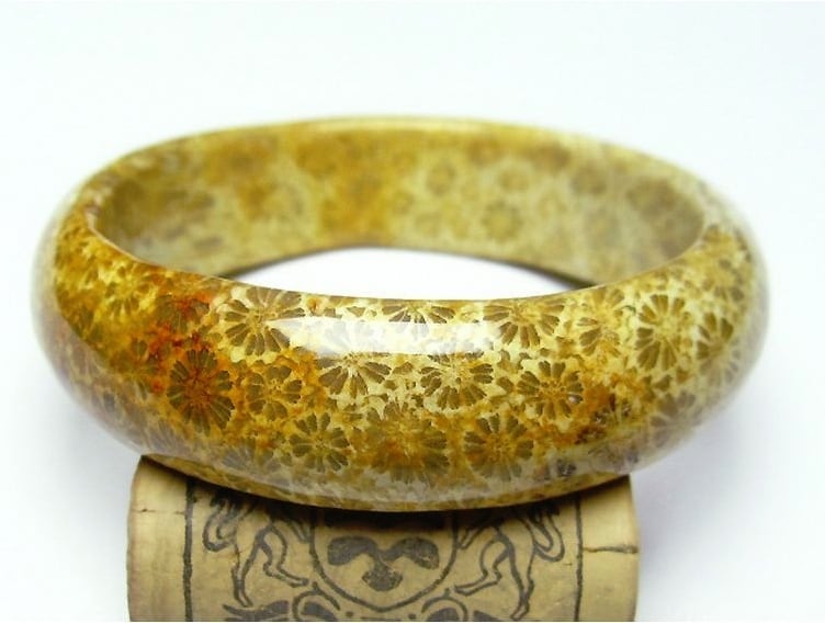 フォシルコーラルバングル 珊瑚玉バングル 【公式通販】