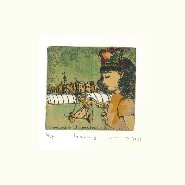 銅版画：イシイアツコ「leaving」